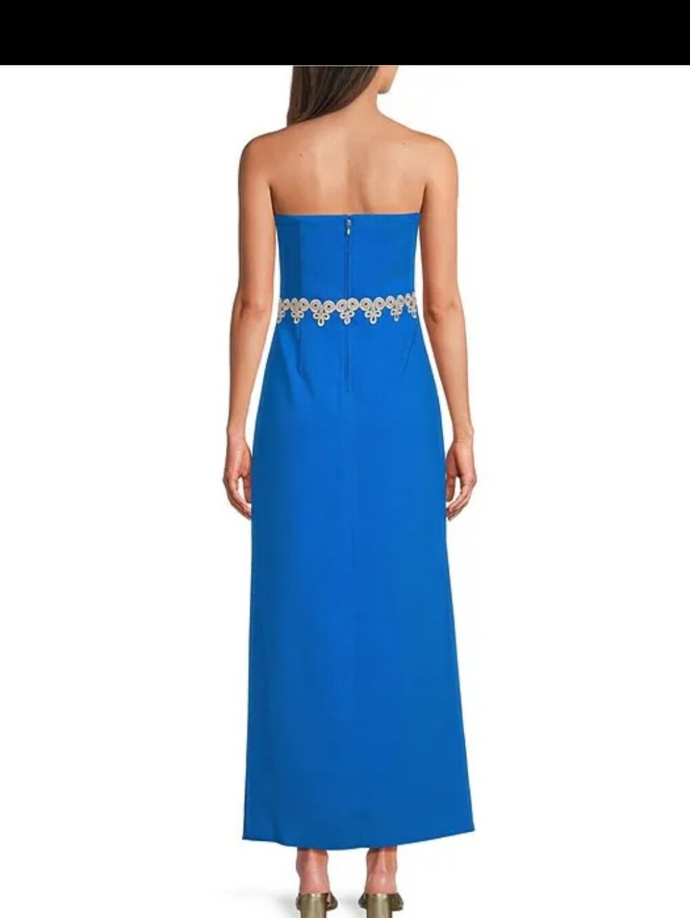 NWT Lilly Pulitzer Kristella Crepe Back Satin Strapless Lace Trim Maxi Dress 6 - Picture 2 of 11